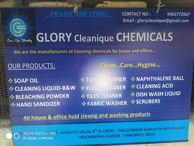 Glory cleanique chemicals