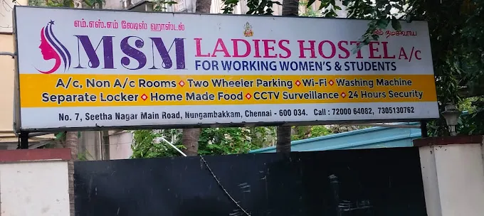 Msm Ladies Hostel| Ladies Hostel in Nungambakkam