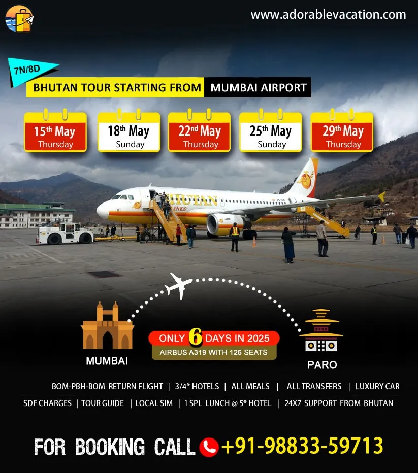 BOOK BHUTAN PACKAGE TOUR FROM MUMBAI AT BEST PRICE