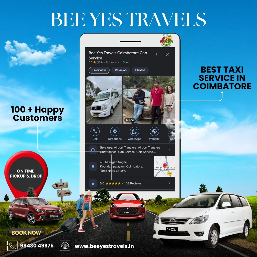 Bee Yes Travels – Reliable Taxi Service in Coimbatore
