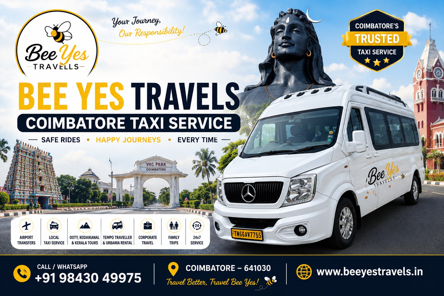 Bee Yes Travels Coimbatore Cab Taxi Service