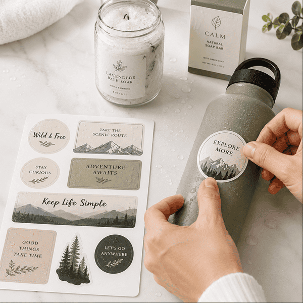 White Waterproof Vinyl Stickers for Labels