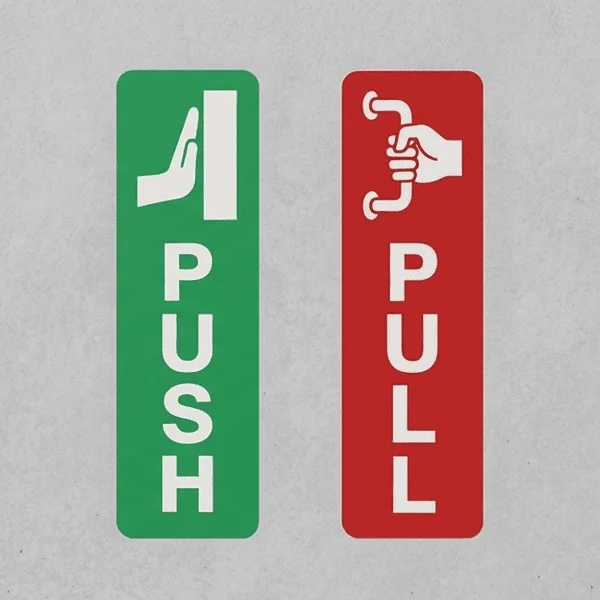 Push Pull Glass Door Stickers | Custom Signs