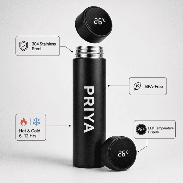 Personalised Bottle with LED Temperature Display - 6