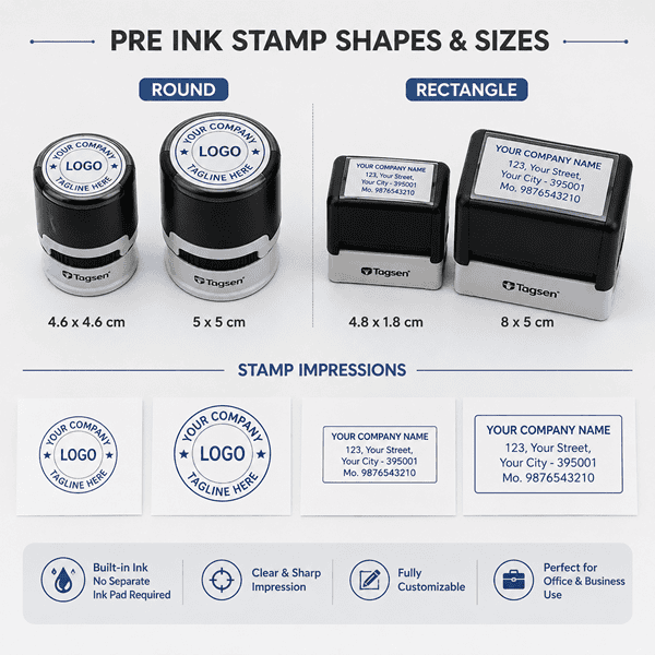Custom Pre Ink Stamp Online From ₹499 | Tagsen - 4