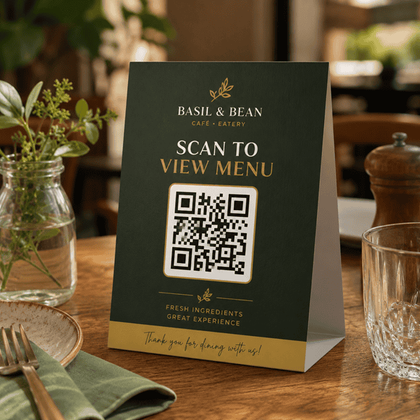 Custom Tent Cards for Restaurants, Menus & QR Codes