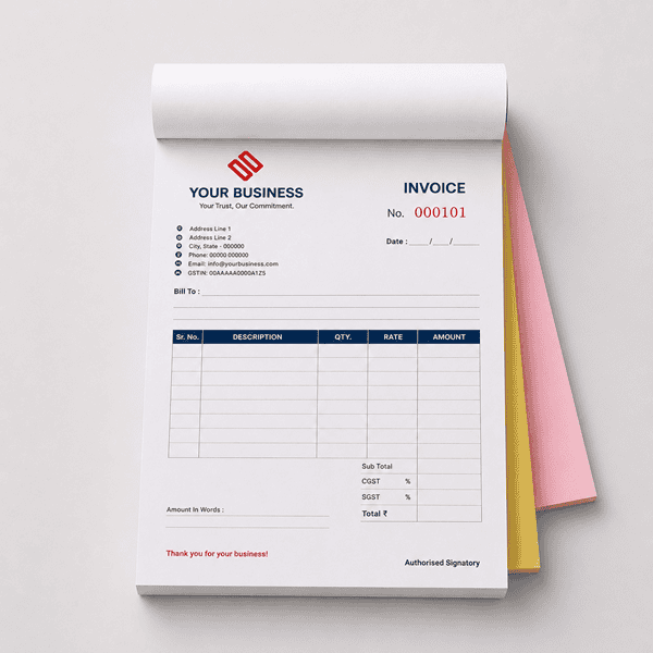 Custom Invoice Books With Logo Printing | Tagsen